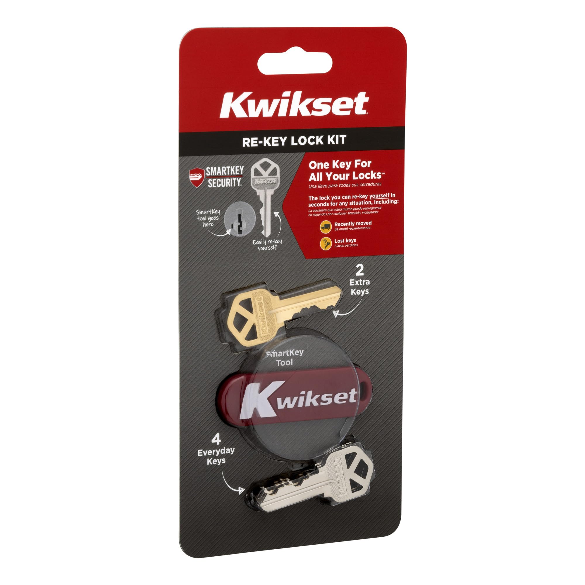 Kwikset SmartKey Re-Key Kit for Kwikset SmartKey Locks Only, DIY Rekey Tool Set, Easy Key Reset, Not Compatible with Non-SmartKey Locks
