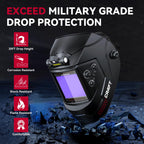 ARCCAPTAIN Large View 3.94" x 3.66" True Color Auto Darkening Welding Helmet with Light, Solar Powered Welding Hood, 4 Arc Sensor Wide Shade 4/5-9/9-13 for Stick MIG TIG Cut