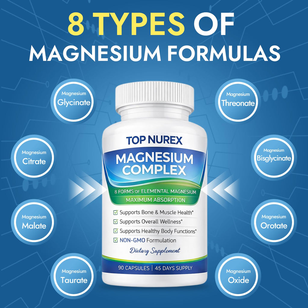 Top Nurex Magnesium Complex 1000 mg, 90 Capsules