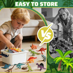 Dinosaur Toys for Kids 3-5 with Storage Box, 34PCS Dinosaur Toys Set