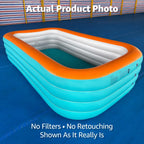 120" Inflatable Pool for Kids & Family, 4-Layer Thickened Blow Up Pool (Stronger Than 3-Layer), 0.32mm Heavy Duty PVC, Durable Swimming Pool for Adults, Kids & Pets Backyard Summer Orange