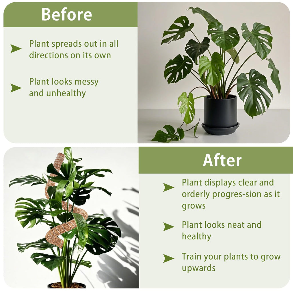 3 Pack Moss Pole, 48 Inch Monstera Plant Support, Moss Poles for Climbing Indoor Plants, Bendable Coco Coir Plant Support Stakes for Potted Plants, Pothos, Philodendron