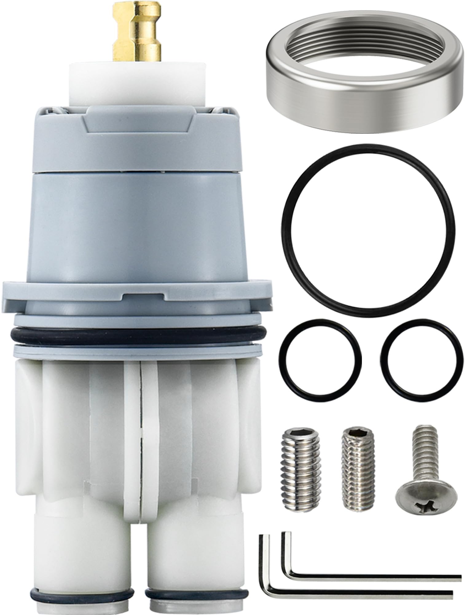 LOWCUS Shower Cartridge Replacement for Delta RP46074 (2006-Present) 1-Pack, Compatible with Delta 13 14 Series Single Handle, Includes Bonnet Nut, Fix Leak or Drip, Temperature or Pressure Issues