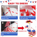 SNASRHTY Summer 4th of July Porch Goose Outfit for 23 Inch Goose Statue Funny Patriotic Bikini Style Outdoor Yard Decor