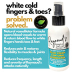 Tamed Organics Raynaud's Symptom Relief Topical Treatment Cream Get Rid of Painful Cold White Stiff Fingers and Toes. Natural Vasodilator Formula Improves Circulation and Warms Hands and feet.