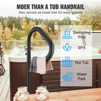 VEVOR Hot Tub Handrail, 360 Rotatable Spa Side Handrail with 48"-63" Adjustable Height, Rust-Proof Aluminum Spa Hot Tub Hand Rail with Slide-Under Mount Base for Indoor & Outdoor, 600LBS Capacity