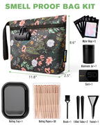 SafeDelux Smell Proof Bag, Odor Proof Bag with Combination Lock, Durable Smell Proof Container with Carbon Lining, Secure Odorless Travel Pouch for Home & On-the-Go (Green Combo)