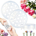 Silicone Flower Arranging Grid, Reusable Stretch Floral Grid Arranger, Clear Flexible Silicone Spiral Stem Holder for Outdoors and Indoors Easy Ikebana Vase Arrangement (2 PCS)