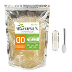 VGTPC Veggie Capsules Empty Size 00 Clear Vegan 1000 Count Empty Capsules Vegetable 00 Pill for DIY Supplement Filling