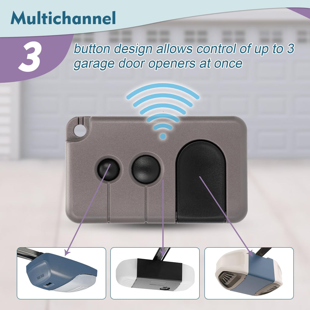 2 for Sears Craftsman Garage Door Remote 139.53753 53753 139.18191 HBW2028 371LM 373LM 375LM 950CD 953D 956D, Key Chain Garage Door Opener Remote Work with Purple Learn Button ONLY(2006-2013)