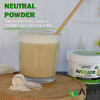 AKI Avocado Superfood Powder (6oz/170g) - Rich in Nutrients, Vitamins, Omega 3 & Antioxidants - Ideal for Smoothies, Yogurt or Milkshake Popsicles - Vegan & Non-GMO