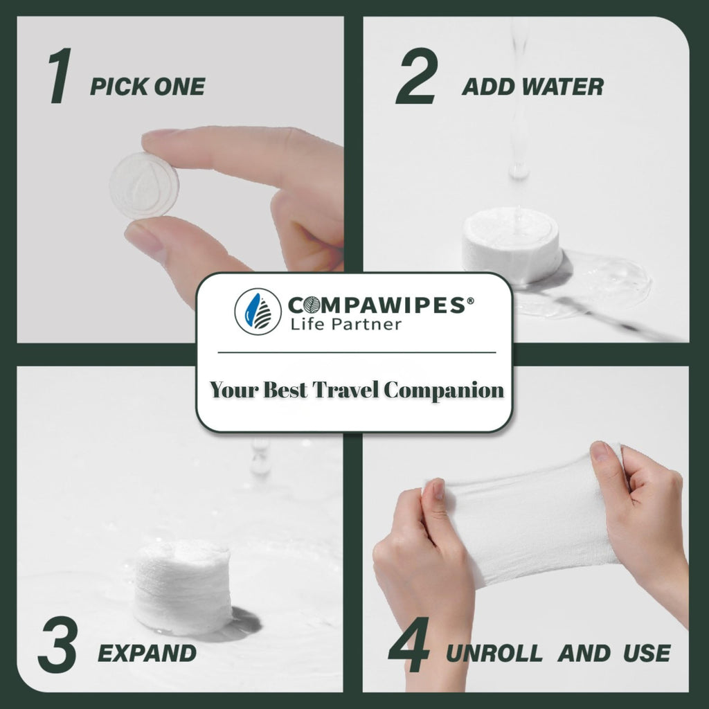 500 PCS Compressed Towel Tablets - Travel Disposable Towels, Compressed Hiking Toilet Paper, Wilderness Wipes, Compact Toilet Paper, Disposable Compressed Face Towel for Camping, Backpacking & Beauty
