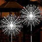 JJGoo Solar Firework Lights, 2 Pack 180 LEDs 2 Lighting Modes Solar Lights Outdoor Waterproof for Garden Patio Walkway Pathway Party Wedding Christmas Decorative - Cool White