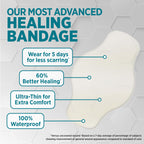 BAND-AID Brand Pro Heal 5 Day Protect, Ultra-Thin Hydrocolloid 100% Waterproof First Aid Adhesive Bandages for Advanced Healing and Less Scarring Versus Uncovered Wound, Large Size, 6 ct