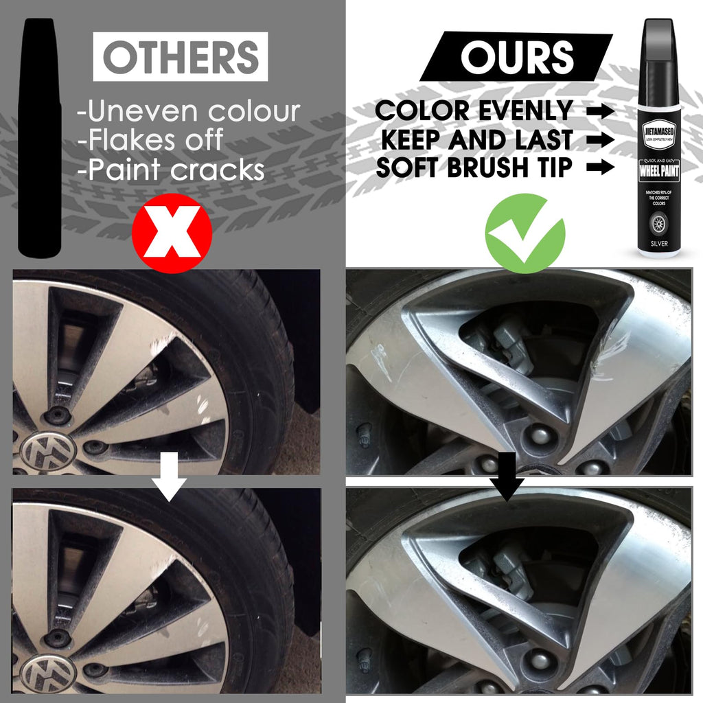 Matte Black Rim Touch Up Paint - Wheel Repair Kit Curb Rash, Quick And Easy Wheel Scratch Repair, Rim Paint For Car Wheel Repair