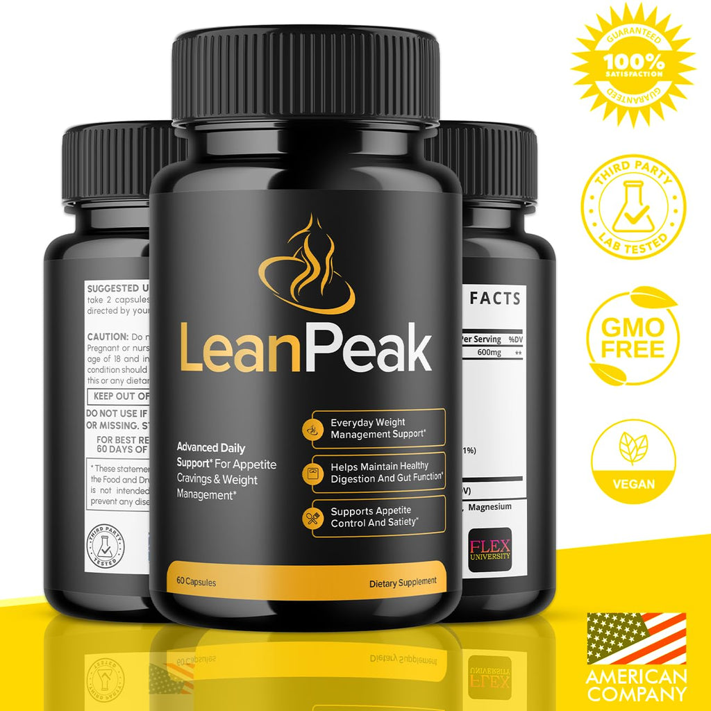 (5 Pack) Lean Peak Capsules, Advanced Formula Lean Peak Pills with Natural Ingredients, Maximum Strength Leanpeak Health and Wellness Multivitamin, Leanpeak Pills for Women and Men (300 Capsules)