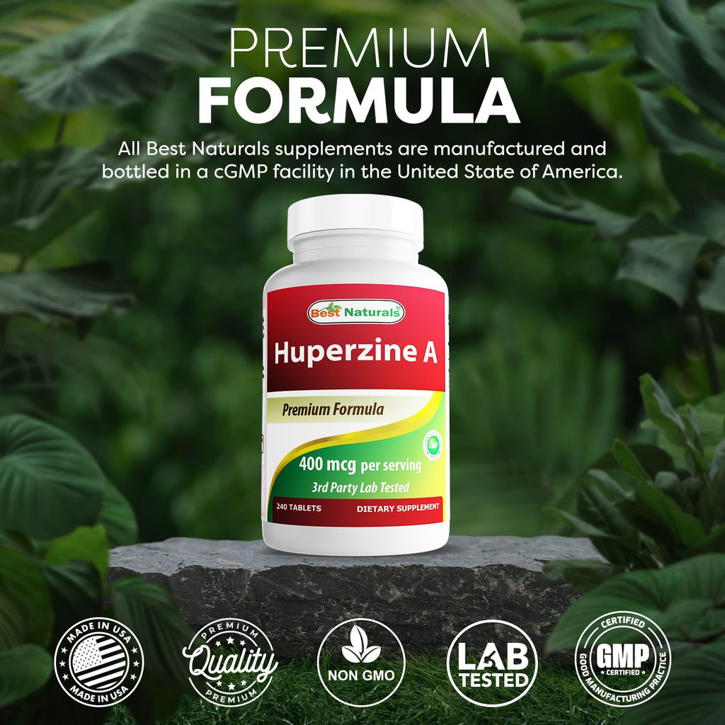 Best Naturals Huperzine A 400 mcg Per Serving- 240 Tablets, Gluten Free and Non-GMO
