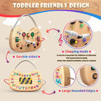 UdoUto Montessori Wooden Busy Board for Toddlers with LED Lights & Switches