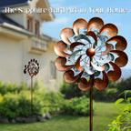 Pure Echo Large Wind Spinners Outdoor - 84" H Kinetic Metal Garden Decor