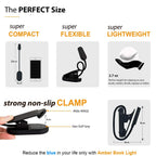 Amber Light + Giftable Amber Book Light - Blue Light Blocking - Night Reading Booklight Store. Rechargeable. 1600K for Reading in Bed at Night. Perfect as a Giftable Kindle Light and LED Book Light.