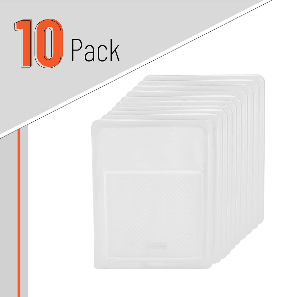Bates- Paint Tray Liner, 9 Inch, 10 pcs, White Paint Pans Trays, Paint Roller Tray, Roller Tray Liners