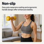 Amazon Basics Neoprene Dumbbell Hand Weights, 8 Pounds, Pair, Yellow