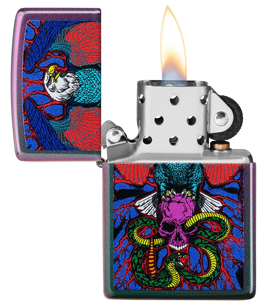 Zippo Eagle, Snake, Skull Design Iridescent Pocket Lighter