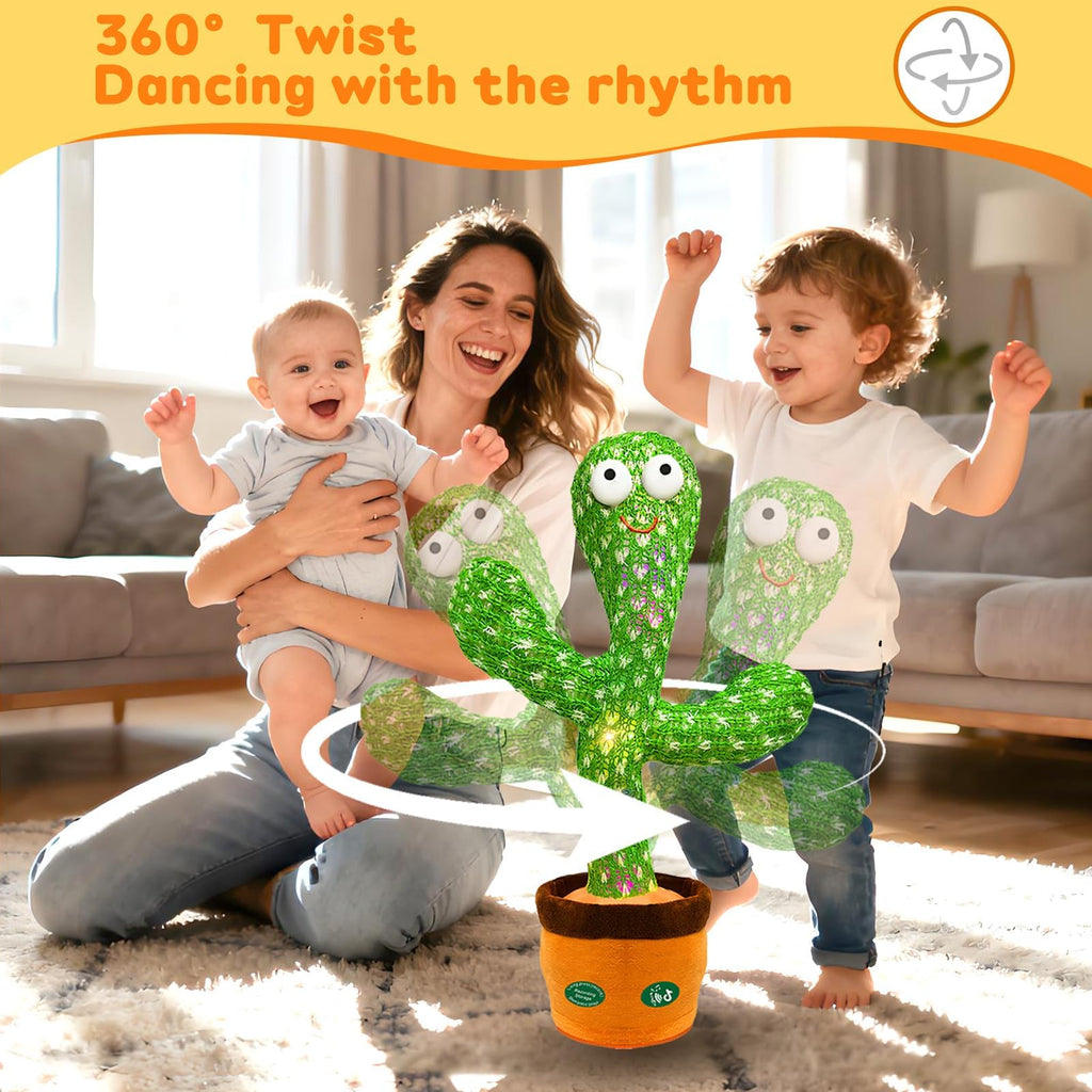 Hunfur Interactive Dancing Talking Cactus Toy, Repeat What You Say