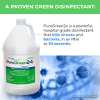 PureGreen24 Safe & Effective Disinfectant. Kills Deadly Germs including RSV COVID-19 Norovirus MRSA Staph 2026 flu Contains no toxic chemicals odorless child & pet safe 4 gallon bottles ready to use