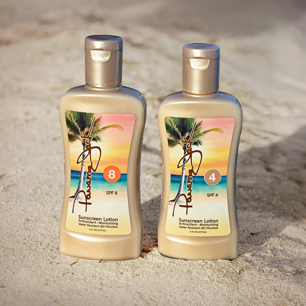 Panama Jack Sunseeker Set - Travel Sunscreen Tanning Lotion SPF 4 & 8 Suntan Sun Care Pack