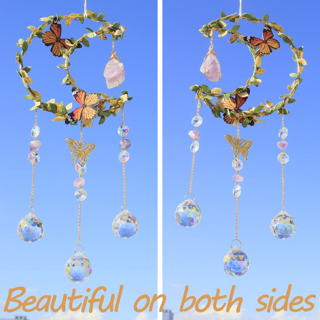 Suncatcher - Amethyst Moon Crystal Sun Catcher Window Hanging