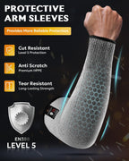 Evridwear Protective Arm Sleeves Cut Resistant Farmers Sleeves for Men Work, Gardening, Farming, Arm Protectors for Thin Skin and Bruising (Large, No Thumb Hole)