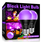 Wiyifada LED Black Light Bulbs 2 Pack, Dimmable A19 9W,UVA Level 385-400nm