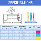 660 PCS Heat Shrink Butt Connectors Qibaok Crimp Electrical Wire Connector Waterproof Insulated Butt Splice Terminal for Automotive Marine Boat Truck Trailer Stereo