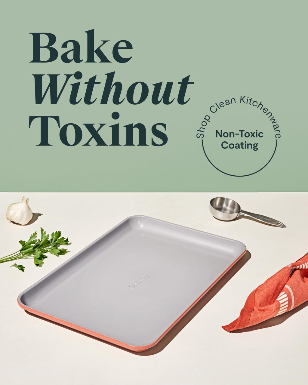 Caraway Non-Stick Ceramic Medium Baking Sheet - Naturally Slick Ceramic Coating - Non-Toxic, PTFE & PFOA Free - Perfect for Baking, Roasting, and More - Medium (15" x 10") - Perracotta