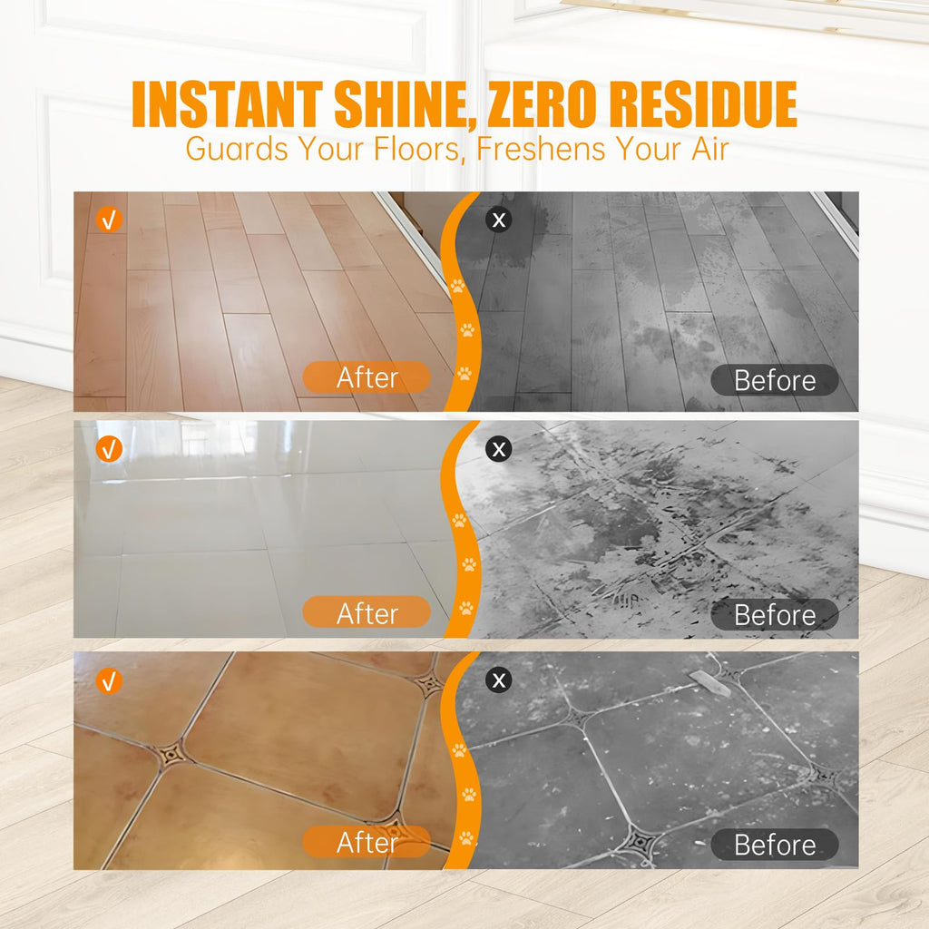 NXPPYY Floor Cleaning Solution Compatible with Tineco iFLOOR Series, All Robot Vacuums & Wireless Wet-Dry Mops, 4 Bottle Floor Cleaner Refill, Orange Scent