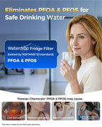 Waterdrop Plus WDP-F27 NSF 401 Certified Refrigerator Water Filter, Reduce PFOA/PFOS, Replacement for Samsung® DA29-00020B Water Filter HAF-CIN, HDX FMS-2, RF28HMEDBSR