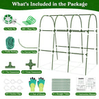 Cucumber Trellis for Raised Bed, Garden Arch Trellis for Climbing Plants Outdoor, Metal Garden Trellis for Spring Vegetables, Cucumber Trellis for Tomato, Bean, Pea, Grape, Plant