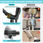 JDO Shower Head with Handheld, High Pressure Handheld 6 Settings, Detachable Shower Head Set with Stainless Steel Hose and Shower Bracket (Matte Black)