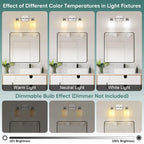 Ascher Bathroom Light Fixtures, 2-Light Vanity Light Over Mirror, Brushed Nickel Wall Sconces with Milky White Frosted Glass Shades, Wall Lamp for Living Room Bedroom, E26 Base(Bulbs Not Included)