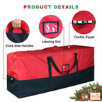 Bstge Christmas Tree Storage Bag, 7.5 ft, 600D Oxford, Red Black