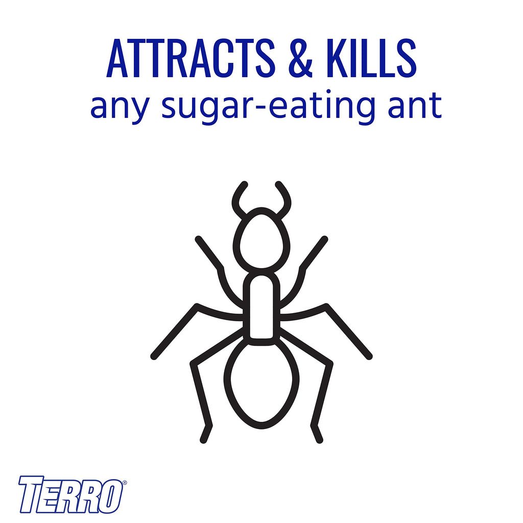 TERRO Outdoor Ready-to-Use Liquid Ant Bait Killer and Trap - Kills Common Household Ants - 12 Bait Stations - T1804-3SR