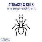 TERRO Outdoor Ready-to-Use Liquid Ant Bait Killer and Trap - Kills Common Household Ants - 12 Bait Stations - T1804-3SR