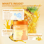 Itiban Pineapple Gummies for Women pH, Premium Feminine pH Balance Gummy, Vaginal Probiotics, Immune Support, Vegan, Gluten-Free, 60 Gummies 30 Servings