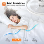 addlon 24'' Ceiling Fans with Lights and Remote, Low Profile Flush Mount Ceiling Fan with Light, 3000-6000K Dimmable LED Fandelier, Modern Small White Ceiling Fan for Bedroom, Kitchen, Living Room