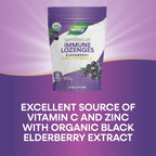Nature’s Way Sambucus Immune Lozenges – Immune Lozenges for On-the-Go Use*– Zinc, Vitamin C & Black Elderberry Extract – Vegan & Gluten-Free - Original Elderberry Flavor - 72 Count (72 Servings, 3 pk)