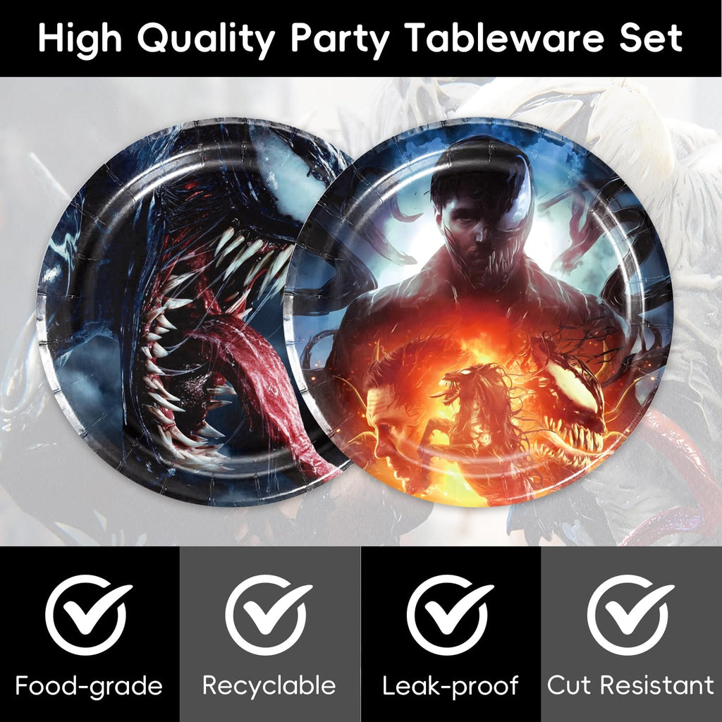 40Pack Venom Party Supplies include 20 plates, 20 napkins for The Ven-ombirthday party decoration