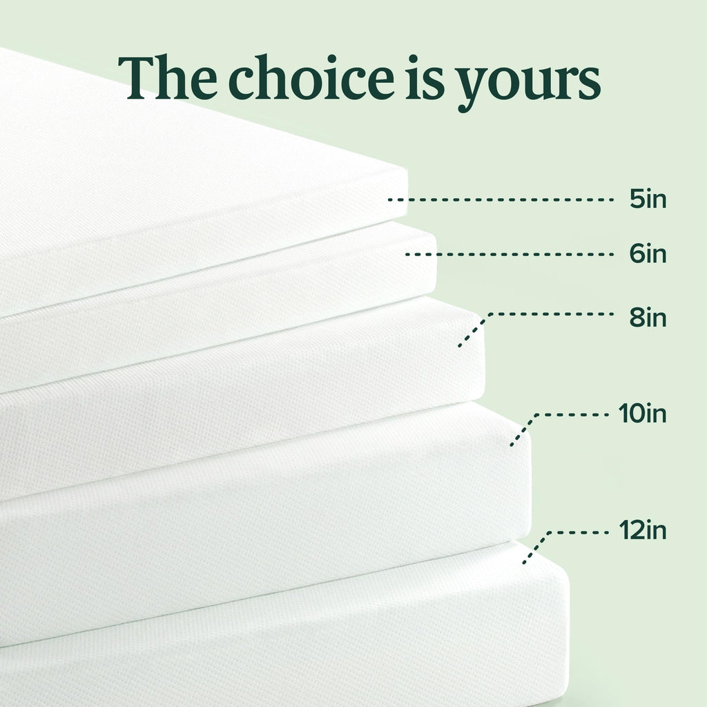 Zinus 5 Inch Twin Green Tea Memory Foam Mattress, Medium Firm Feel