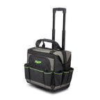 AWP Rolling Tool Bag Durable Tool Tote Water-Resistant Organizer for Professionals and Contractors, Adjustable Handle for Travel, Black | L-22814