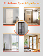 FEGO Magnetic Screen Door Fit Door Size:32"x82", Screen Itself Size 34"x83", Enjoy Breeze, Hands Free Entry, Reinforced Fiberglass Mesh Anti-Tearing, Pet & Kid Friendly, Strong Magnets for Patio/Front